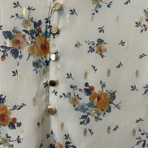 NWT Sara Michelle Floral Chiffon Fully Lined Top - Picture 7 of 8